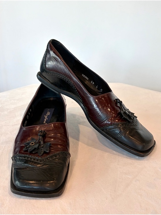 Mezlan Shoes - Mezlan patent &leather Derby tassel loafers, Brogue detail, square toe,6,GUC